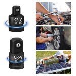 Giantree 2 Pcs Impact Socket Reducer and Adapter Set, 1/2"to 3/8" & 3/8"to 1/2" Impact Adapter Set, Steel Impact Adapter Set, Breaker Bar Wrench Conversion Kit Mechanic tools