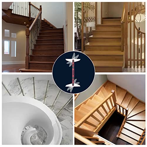 Stair Tread Template Tool Stair Tread Jig Stair Gauge Scribe - Stair Measuring Tool Layout Tool Cutting Guide Tool for StairTreads, Risers, Drywall and Partitions, 11.4in-60.7in Length Upgraded