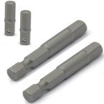 1/4 hex to 1/4 socket adapter,Hex to Square 1/4" Socket Bit Adapter,Power Tool Replacement Part Adapter Suitable for Drill Driver Socket Driver Electric and Pneumatic Drill (4 Pieces)