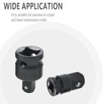 Impact Socket Adapter and Reducer 4-Piece Set for Milwaukee 49-66-6742 Shockwave Impact Wrench | 1/4" - 3/8" - 1/2" Impact Driver Conversions