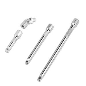 Vin Beauty 4 PCS 1/4 Inch Drive Extension Bar Set, Drive Socket Extension Set Includes Extensions and 1/4" Drive Universal Joint Socket, Chrome Vanadium Steel (2"/50mm、4"/100mm、6"/150mm)