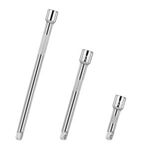 Molain 3Pcs 1/4inch Socket Extension Set, Drive Extension Bar Set Includes 2''/50mm, 4''/100mm, and 6''/150mm Inch Extensions Chrome Vanadium Steel Durable Material