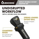 QUENCHING 3-Pcs 3 Inch Impact Wobble Extension Set, Socket Extensions with Holder, 1/4, 3/8, 1/2 Drive Cr-V Wobble Extension Offer 30-Degree Range of Motion for Enhanced Access
