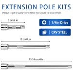 Molain 3Pcs 1/4inch Socket Extension Set, Drive Extension Bar Set Includes 2''/50mm, 4''/100mm, and 6''/150mm Inch Extensions Chrome Vanadium Steel Durable Material