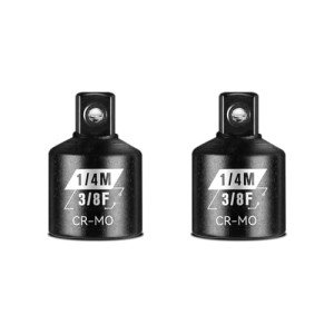 BLACKROBOT 2 Piece 3/8”F To 1/4”M Impact Socket Reducer Set,SAE Drive Cr-Mo Steel Exceeds ANSI Standards,Square Drive Adapter for Impact Driver Wrench