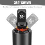 ZLHETWT 3Pcs Impact Universal Joint Swivel Socket Set, Professional Swivel Socket Adapter 360° Rotatable Joint Socket Adapter Cr-Mo for Electric Wrench Ratchet Wrench 3/8inch 1/2inch 1/4inch