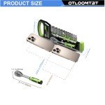 OTLOOMTBT 15pcs 1/4 Inch Drive Ratchet Socket Wrench Set, with Metric 4-14mm and Front and Rear Quick Released Ratchet Handle and Extension Bar Universal Joint Hand Drill Adapter, Portable Organizer