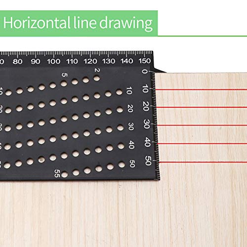 Aluminum Alloy Woodworking Square Size Measure Ruler, 3D Mitre Angle Measuring Template Tool, 45 90 Degree Carpenter's Layout Ruler Gauge Woodworking Accessories Gifts for Men Dad Father Husband
