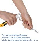Molain 3Pcs 1/4inch Socket Extension Set, Drive Extension Bar Set Includes 2''/50mm, 4''/100mm, and 6''/150mm Inch Extensions Chrome Vanadium Steel Durable Material
