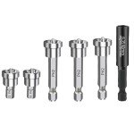Magnetic Positioning Screwdriver Bits Drywall Screw Setter PH2 Bits for Plasterboard Sheetrock Screw 1/4 Inch Hex Shank Bit Batch Head with 60mm Extension Socket Drill Bit Holder (6pcs)