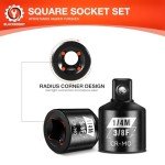 BLACKROBOT 2 Piece 3/8”F To 1/4”M Impact Socket Reducer Set,SAE Drive Cr-Mo Steel Exceeds ANSI Standards,Square Drive Adapter for Impact Driver Wrench