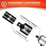 BLACKROBOT 2 Piece 3/8”F To 1/4”M Impact Socket Reducer Set,SAE Drive Cr-Mo Steel Exceeds ANSI Standards,Square Drive Adapter for Impact Driver Wrench