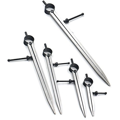Fujiyuan 1 pcs Divider Calipers Adjustable Rotating Wing Loop DIY Paint measuring Leather Craft Hand Layout Tools 6" 150mm