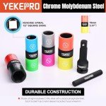 YEKEPRO 1/2-Inch Drive 18.5mm x 19.5mm Flip Lug Nut Socket, 1PC