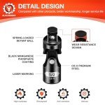 BLACKROBOT Universal Joint Set 3PCS, 1/2" 3/8" 1/4" Drive Socket Adapter Set, Premium CR-V Steel Swivel Socket Set, Access Fasteners at Any Angle