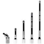 5 Pcs Extension Bar Set,1/4" Socket Extension Set, Include 4 Pcs Extensions(2"/50mm, 3"/75mm, 4"/100mm, 6"/150mm) and 1 x 1/4 Inch Drive Universal Joint Socket, Chrome Vanadium Steel，Vehicle tool