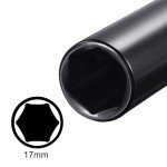 TA-VIGOR 1/2 Drive by 17mm (11/16-Inch) Deep Impact Socket, 8 Inch Length Durable Reliable CR-V Steel, 6-Point Metric Sizes for Home Car Repair