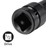 TA-VIGOR 1/2 Drive by 13mm (33/64-Inch) Deep Thin Wall Impact 6 Point Impact Sockets for Automotive Trucks Tractors Engines Repairing Garage Tool