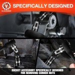 BLACKROBOT Universal Joint Set 3PCS, 1/2" 3/8" 1/4" Drive Socket Adapter Set, Premium CR-V Steel Swivel Socket Set, Access Fasteners at Any Angle