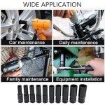 TA-VIGOR 1/2 Drive by 17mm (11/16-Inch) Deep Impact Socket, 8 Inch Length Durable Reliable CR-V Steel, 6-Point Metric Sizes for Home Car Repair