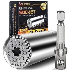 LWWTBS Super Universal Socket Tools Gifts for Men Christmas Gifts Stocking Stuffers for Men Universal Socket Power Drill Adapter (7-9MM) Cool Tools Gadgets for Men Birthday gifts for Women Men Dad(1)