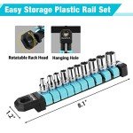 DURATECH 1/4" Drive Socket Set, Metric Socket Set 10PCS, Mechanic Metric Socket Sets with Storage Rack, 6-Point Shallow Socket Set, 4mm, 5mm, 6mm, 7mm, 8mm, 9mm, 10mm, 11mm, 12mm, 13mm