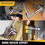 pgroup 1/4” Drive SAE Socket Set, 11PCS Deep Hex Socket Set (3/16”-9/16”), Cover Most Commonly Sizes, Chrome Vanadium Steel with 3/8”F to 1/4”M Socket Adapter