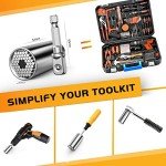 Gifts for Men Super Universal Socket - Tool Stocking Stuffers for Men 7-19mm Socket Wrench Set with Power Drill Adapter, Unique Christmas Birthday Gifts for Dad Husband Him Cool Stuff Gadgets for Men