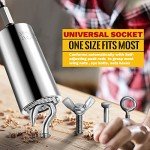 MANWALD Universal Socket Tool, Super Socket Unscrew Any Bolt, Adjustable Socket Drill with Adapter, Christmas Stocking Stuffers for Him, Men, Kids, Boyfriends, 2 PCS, Silver