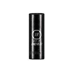 BOEN 1/2" Drive Deep Impact Sockets,Premium Impact Socket,19mm Socket,Metric,6 Point,Cr-V Steel with Laser Marking - Strong and Durable