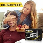 BOGRAND Stocking Stuffers for Adults Men, Universal Socket Tools, Christmas White Elephant Gifts for Adults Dad Husband Boyfriend, Cool Gadgets Wrench Set with Power Drill Adapter-Silver