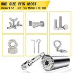 BOGRAND Stocking Stuffers for Adults Men, Universal Socket Tools, Christmas White Elephant Gifts for Adults Dad Husband Boyfriend, Cool Gadgets Wrench Set with Power Drill Adapter-Silver