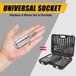 Stocking Stuffers for Adults Men, Super Universal Socket Tools, Christmas White Elephant Gifts for Men Dad Husband Handyman, Cool Gadgets Socket Set with Power Drill Adapter(7-19 Mm)