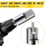 BOGRAND Stocking Stuffers for Adults Men, Universal Socket Tools, Christmas White Elephant Gifts for Adults Dad Husband Boyfriend, Cool Gadgets Wrench Set with Power Drill Adapter-Silver