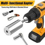 Stocking Stuffers for Adults Men, Super Universal Socket Tools, Christmas White Elephant Gifts for Men Dad Husband Handyman, Cool Gadgets Socket Set with Power Drill Adapter(7-19 Mm)