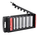 MAXPOWER 6PCS 1/2" drive Deep Socket Set, SAE, 6-ponit Sockets 9/16", 5/8", 11/16", 3/4", 13/16", 7/8"