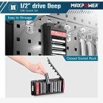 MAXPOWER 6PCS 1/2" drive Deep Socket Set, SAE, 6-ponit Sockets 9/16", 5/8", 11/16", 3/4", 13/16", 7/8"