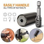 Christmas Stocking Stuffer Gifts for Men - Super Universal Socket Tools Gifts for Adults, Socket Set with Power Drill Adapter Super Grip Socket (7-19mm) Cool Gadgets for Men Women Husband Handy DIY