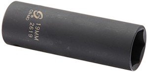 SUNEX TOOLS 2619 1/2-Inch Drive 19-Mm Extra Thin Wall Deep Impact Socket