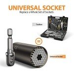 Christmas Stocking Stuffer Gifts for Men - Super Universal Socket Tools Gifts for Adults, Socket Set with Power Drill Adapter Super Grip Socket (7-19mm) Cool Gadgets for Men Women Husband Handy DIY