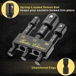 Bates- Impact Socket Adapter Set, 3 PCS, 1/4", 3/8" and 1/2", with Holder, Socket Adapter Set, Impact Socket Adapter, Socket Adapter Set, Socket Adapter for Drill, Impact Driver Socket Adapter