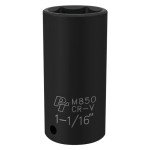 Performance Tool M850 1/2-Inch Drive Impact Socket, 1-1/16, High-Strength Chrome Vanadium Steel Construction for Heavy-Duty Applications