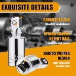 3PCS Universal Joint Socket Set, 1/4” 3/8” 1/2” Drive Swivel Socket Adapter Set, Premium Chrome Vanadium Steel Universal Joint Socket Adapter Suitable for Narrow Spaces- Tiosamd