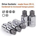 Qnkaa Spline Socket Bit Set 10pcs Square Triple Silver M4 - M18
