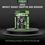 SWANLAKE GARDEN TOOLS 5-Piece Cr-V Steel Impact Socket Adapter Set, 0.375in, Fastener Drive Bit