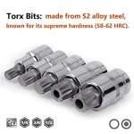 Qnkaa Spline Socket Bit Set 10pcs Square Triple Silver M4 - M18