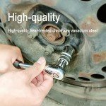 StrugDeas 6 Piece Socket Adapter and Reducer Set, 1/4", 3/8", 1/2" Chrome Vanadium Steel Ratchet/Socket Extension/Conversion Kit for Automotive Maintenance