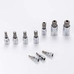 Qnkaa Spline Socket Bit Set 10pcs Square Triple Silver M4 - M18