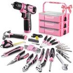 Pink Cordless Drill Set with Toolbox - 43 PCS