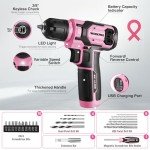 Pink Cordless Drill Set with Toolbox - 43 PCS